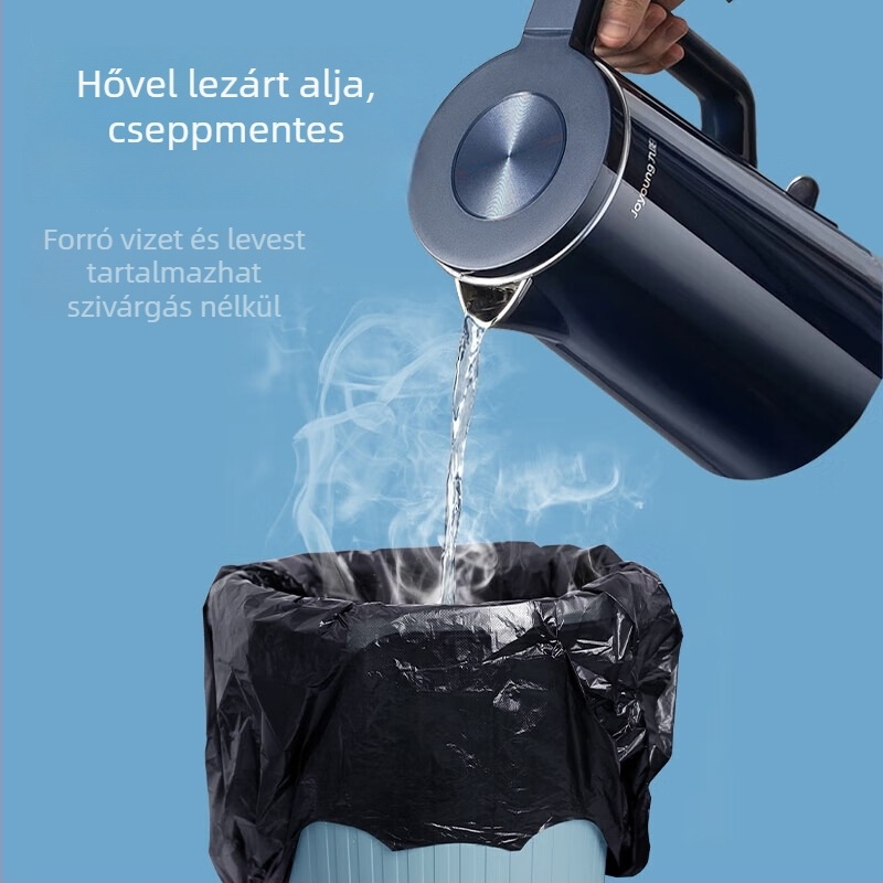 Fekete szemetes zacskók fogantyúval, vastagított konyhai használatra, nagy méret, egyszer használatos, otthoni és szállodai kereskedelmi használatra