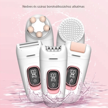 5 az 1-ben elektromos epilátor testhez: szőrszál-eltávolítás, borotva, tisztító kefével és masszázs – nedves és száraz használatra