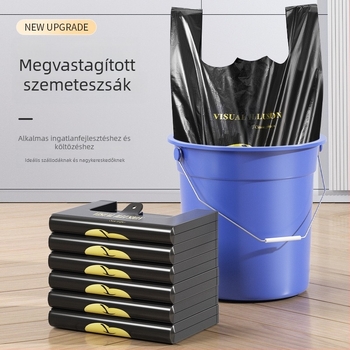 Konyhai mellény-stílusú szemeteszsákok, nagy méretű műanyag zacskók, extra vastag, egyszer használatos