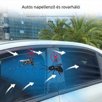 Autóablak szúnyogháló, napvédő rolóval és szellőztetéssel