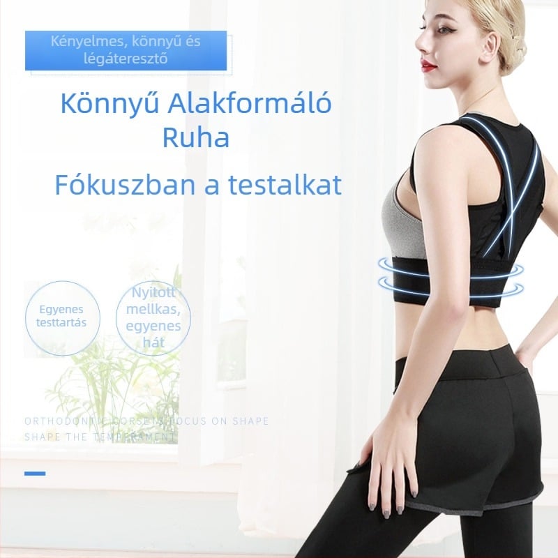Felnőttek, diákok és tizenévesek számára testtartás-korrigáló öv – láthatatlan, légáteresztő, könnyű hát-támasz