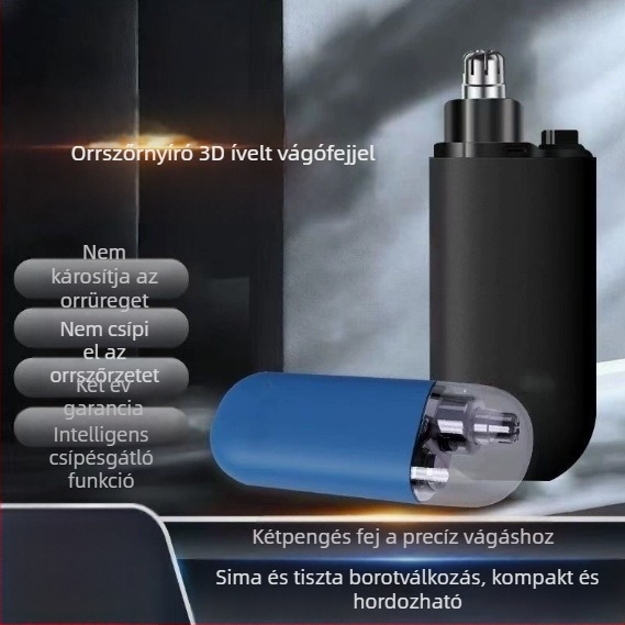 Férfi orrszőr-vágó, hordozható orr-tisztító, elektromos, újratölthető