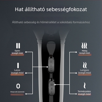 Kék fényű hajszárító, 2100W, Modell 8921, ABS ház, állandó hőmérséklet, meleg/hideg levegő, 2 fokozatú sebesség