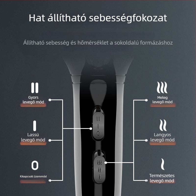 Kék fényű hajszárító, 2100W, Modell 8921, ABS ház, állandó hőmérséklet, meleg/hideg levegő, 2 fokozatú sebesség