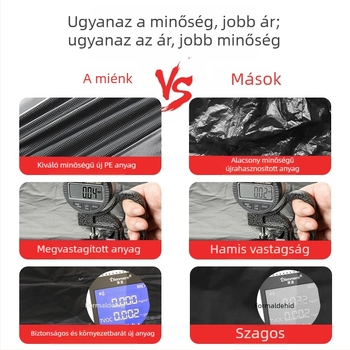 Fekete extra-nagy, vastag lapos szájú szemeteszsákok kereskedelmi használatra, szállodák számára