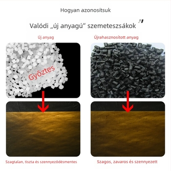 Fekete extra-nagy, vastag lapos szájú szemeteszsákok kereskedelmi használatra, szállodák számára
