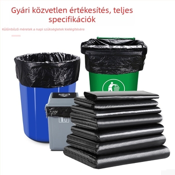 Fekete extra-nagy, vastag lapos szájú szemeteszsákok kereskedelmi használatra, szállodák számára
