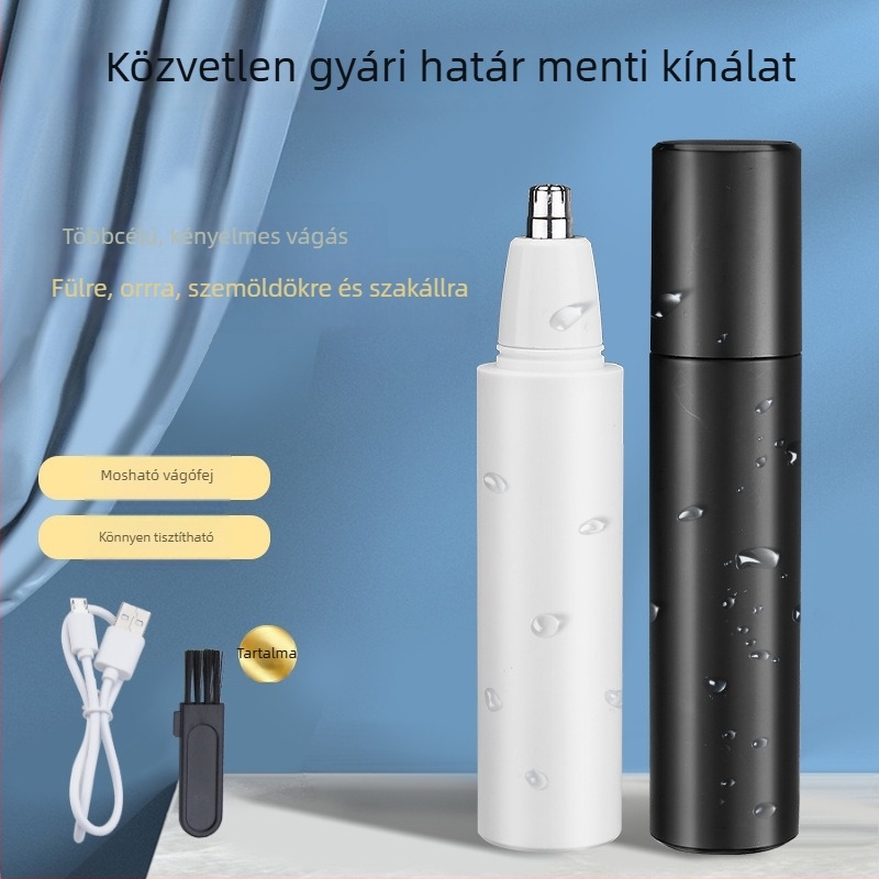 SHINON USB-töltéses kompakt orr- és fül szőrzetvágó, uniszex, hordozható, alumíniumötvözetből