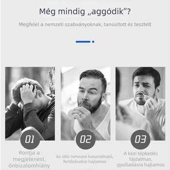 Férfi kézi orrszőr-trimmer, rozsdamentes acélból, akkumulátor nélkül, teljesen mosható