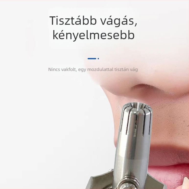 Férfi kézi orrszőr-trimmer, rozsdamentes acélból, akkumulátor nélkül, teljesen mosható