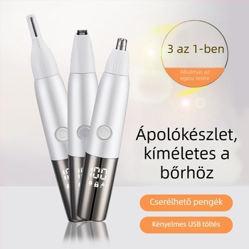 Cool Trend 3-in-1 elektromos orr- és szemöldök-trimmelő gravírozási funkcióval, IPX4 vízálló, könnyű, körülbelül 96 g