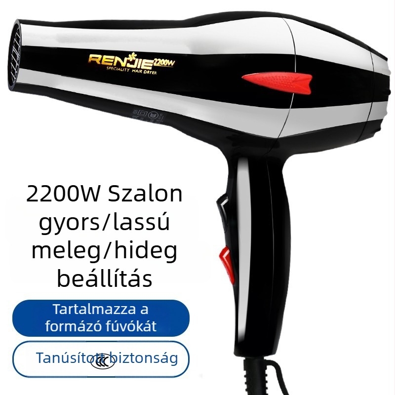 Renjie fodrászüzlet hajszárító, 2200W, professzionális forró és hideg levegő, RCE826