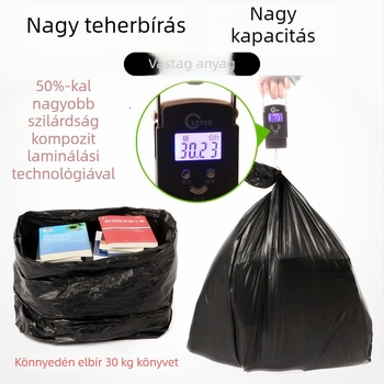 Nagy méretű fekete konyhai hulladékzsákok, professzionális minőségű, vastagított anyagból, otthoni használatra, 50 darabos csomagolásban