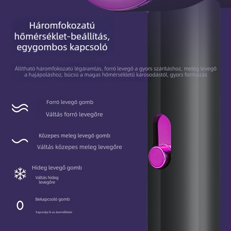 Kollégiumban lakó diákoknak szánt erős teljesítményű hajszárító, negatív ionos, otthoni használatra