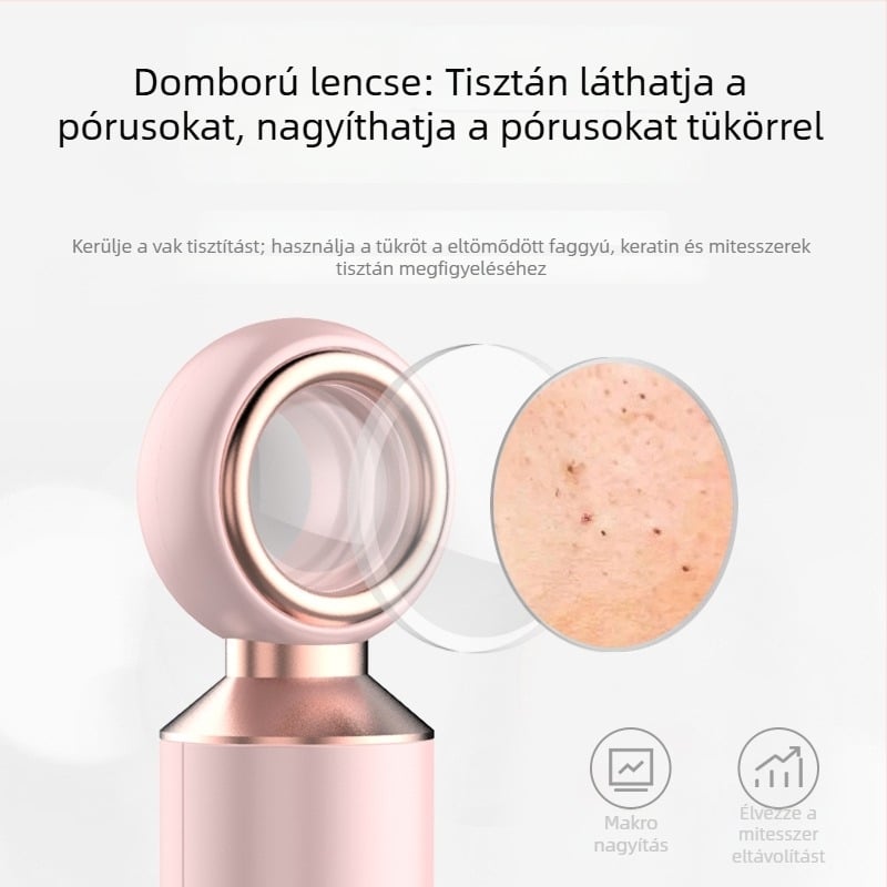 Látható elektromos mitesszer-eltávolító készülék erős szívóerővel, pórus tisztító és akne-eltávolító eszköz