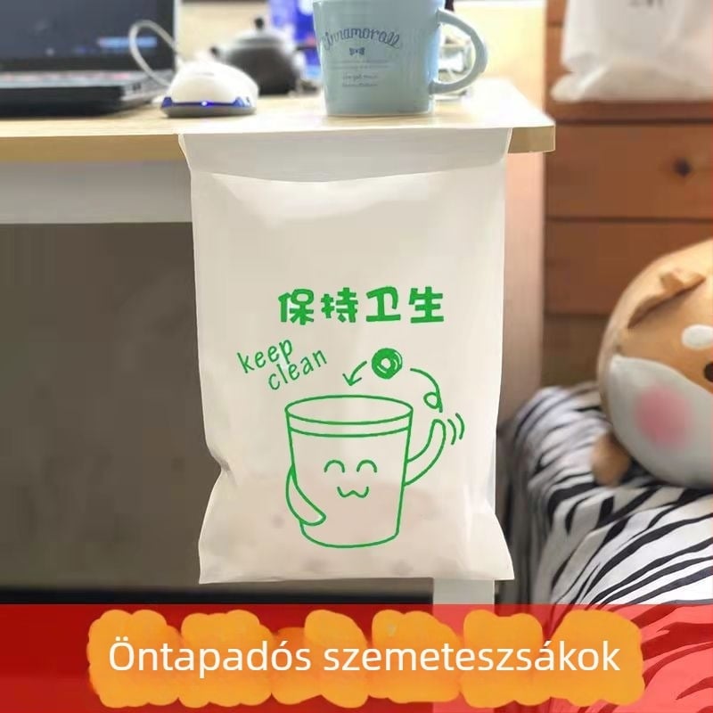 Asztali ragasztós szemeteszacskó gyerekeknek, kis méret, iskola és iroda számára