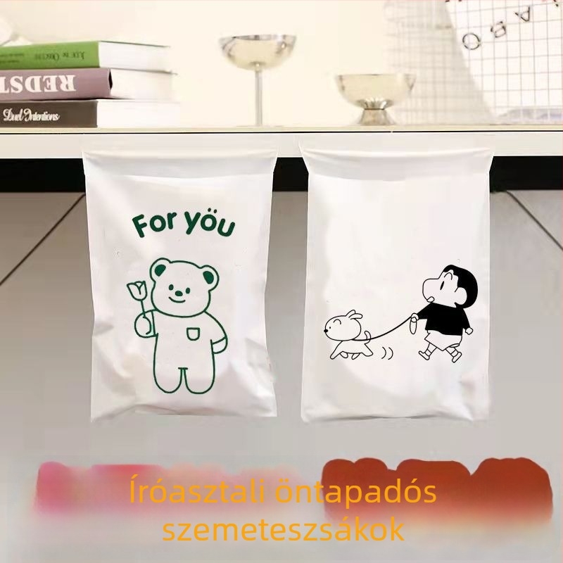 Asztali ragasztós szemeteszacskó gyerekeknek, kis méret, iskola és iroda számára