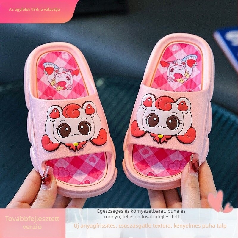 Lányoknak hercegnő stílusú nyári csúszós papucs – ultra-soft, csúszásmentes, fürdőszobai használathoz