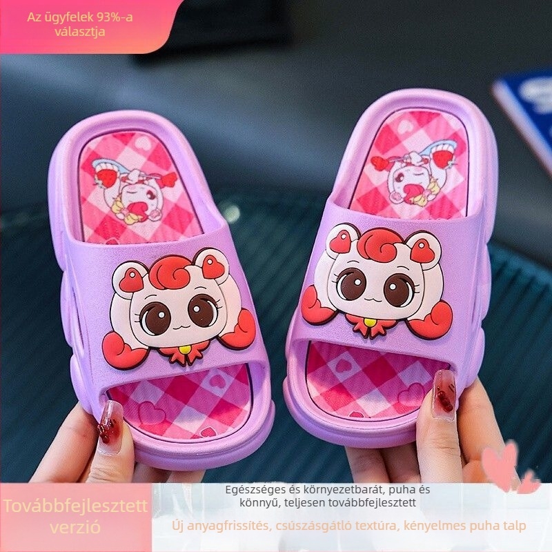 Lányoknak hercegnő stílusú nyári csúszós papucs – ultra-soft, csúszásmentes, fürdőszobai használathoz