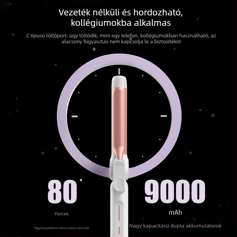 Három az egyben, vezeték nélküli ionos göndörítő – gyors felmelegedés magas hőmérsékleten, USB töltés