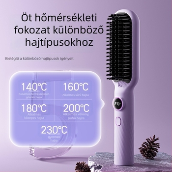 Kétfunkciós hajvasaló és göndörítő kerámia bevonatú lemezekkel, 16–20 mm, 220V, vezetékes, 5 hőmérséklet‑beállítás