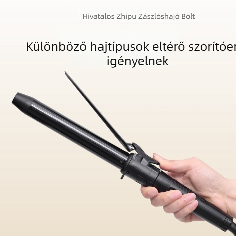 Forgó göndörítővas professzionális szalonhasználatra, nagy kunkorokhoz, turmalin-kerámia hengeren, 110–240V, 60W, többfokozatú hőmérsékletszabályozás