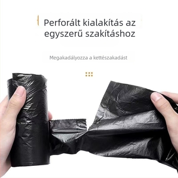 Mellény-stílusú szemeteszsákok, fekete, extra vastag, nagy méret, egyszer használatos otthonra és a konyhába