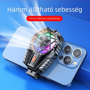 X112 Mobiltelefon hűtő – Töltéses verzió, levegőhűtés, csendes, 3 fokozatban állítható, Gyors hűtés