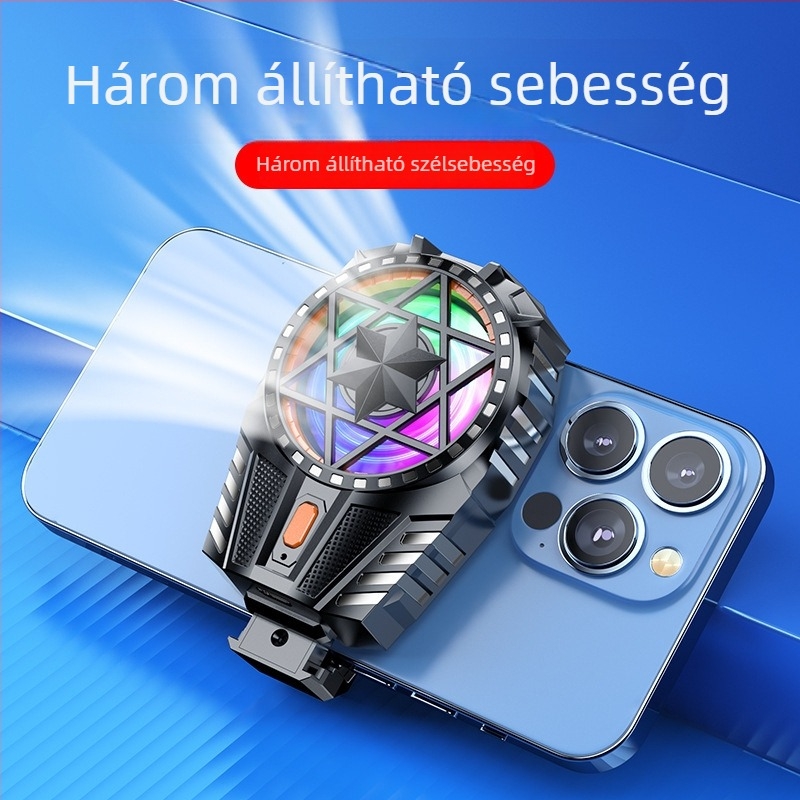 X112 Mobiltelefon hűtő – Töltéses verzió, levegőhűtés, csendes, 3 fokozatban állítható, Gyors hűtés