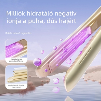 Kétfunkciós hajvasaló és göndörítő, frufrohoz tervezve, ionos védelemmel, kompakt és hordozható nőknek