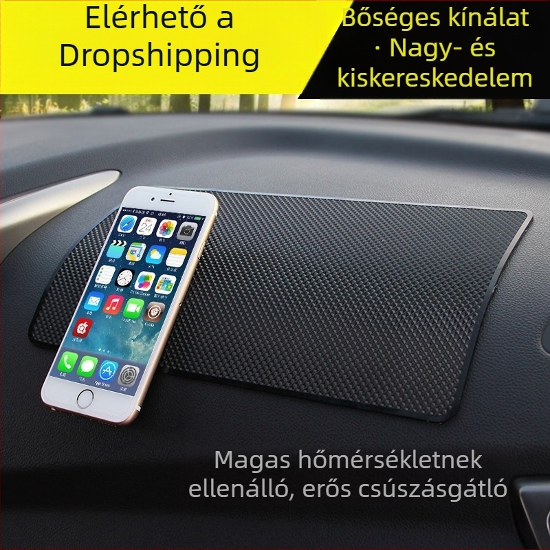 Hőálló autó anti-slip párna műszerfalhoz és középső Konzolhoz, ragasztós telefon-tartóval és belső tárolóval