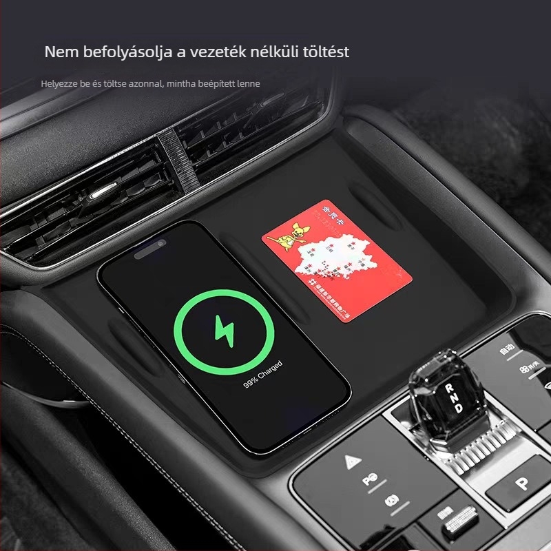 Silikonból készült, csúszásmentes pad vezeték nélküli töltéshez, HiAce 07EV 2024–2025 középkonzol belső kiegészítő