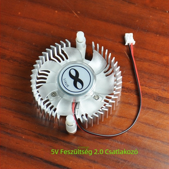 Csendes GPU hűtőventilátor, 5V/12V, 55 mm-es rögzítőfurattal