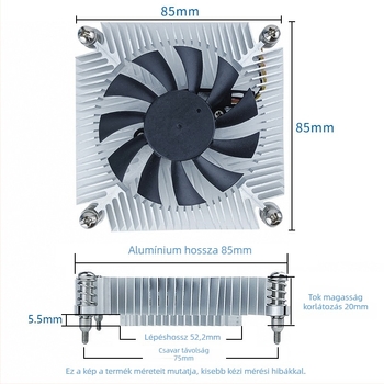 Ultra vékony mindent egyben CPU hűtő kis méretű házhoz, 1U alumíniummagos hűtő, halk ventilátor