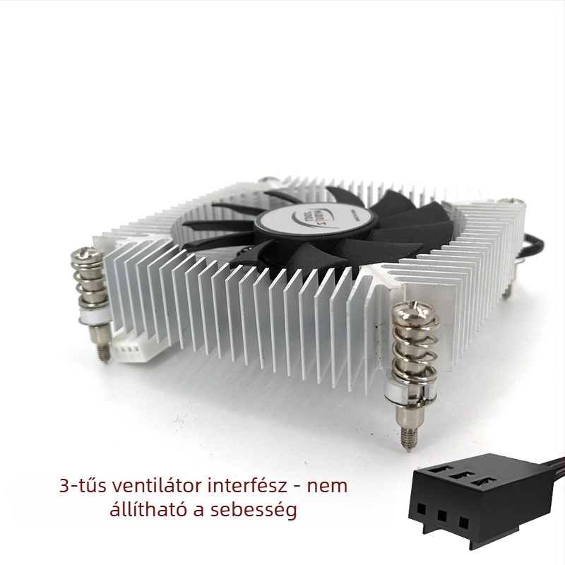 Ultra vékony mindent egyben CPU hűtő kis méretű házhoz, 1U alumíniummagos hűtő, halk ventilátor