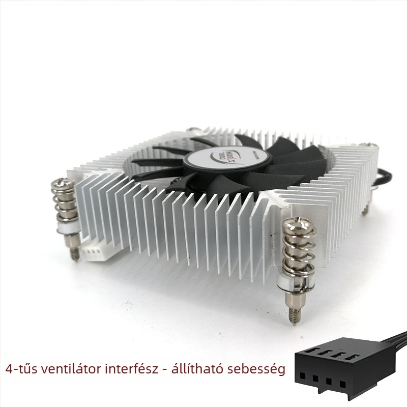 Ultra vékony mindent egyben CPU hűtő kis méretű házhoz, 1U alumíniummagos hűtő, halk ventilátor