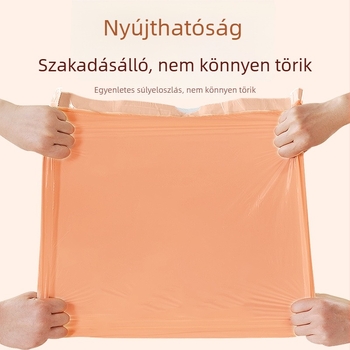 Barack színű, tépésálló zsinóros szemeteszsák, vastított, nagy méretű, hordozható műanyag zacskó