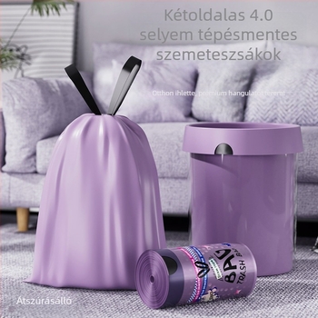 Húzós szemeteszsák háztartási használatra – vastag, tartós, konyha és nappali számára automatikus záródással