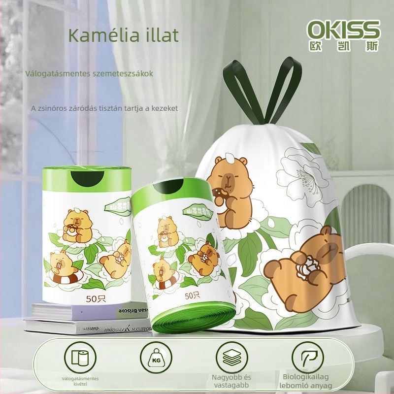 Háztartási szemeteszsákok, vastagítottak, szakadásállóak, fogantyúval, automatikus zárás, nagy méretű a konyhához