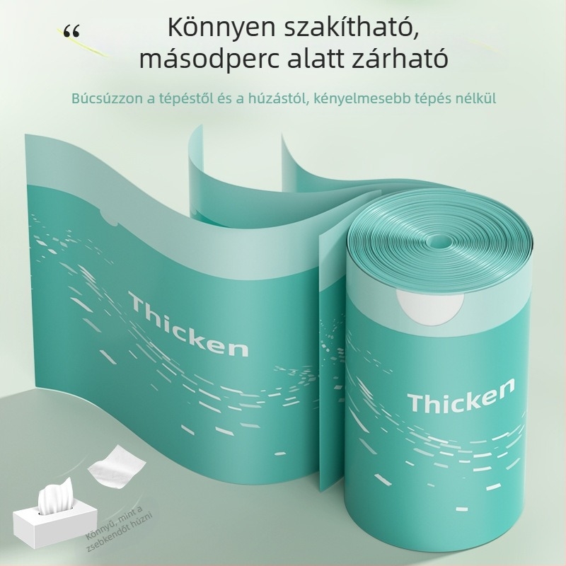 Fekete, vastagított konyhai szemeteszsákok, húzózsinóros, nagy méret