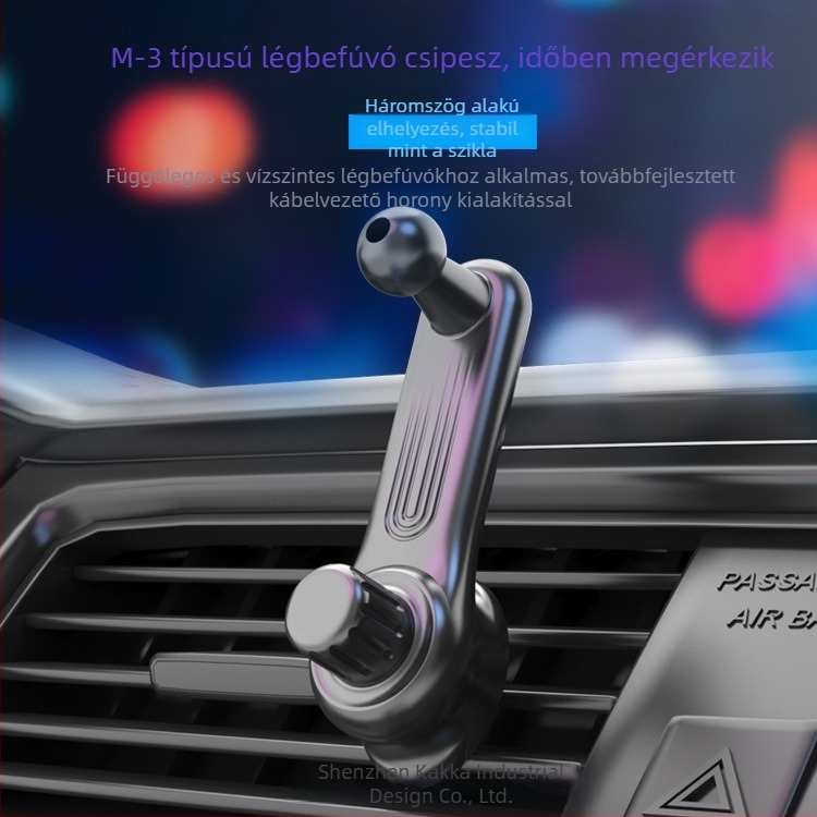 M3 telefontartó autóba, szellőzőnyíláshoz, 360°-os forgás, hosszabbító