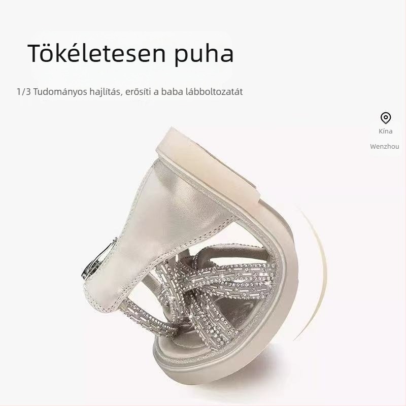 Puha talpú római szandál kislányoknak, hercegnő-stílusú nyári gyerekcipők, 2026 modell