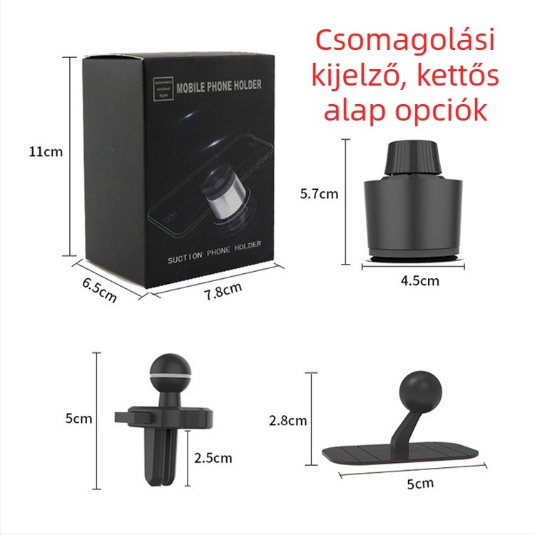 Univerzális telefontartó tapadókoronggal autóhoz, íróasztalhoz és éjjeliszekrényhez