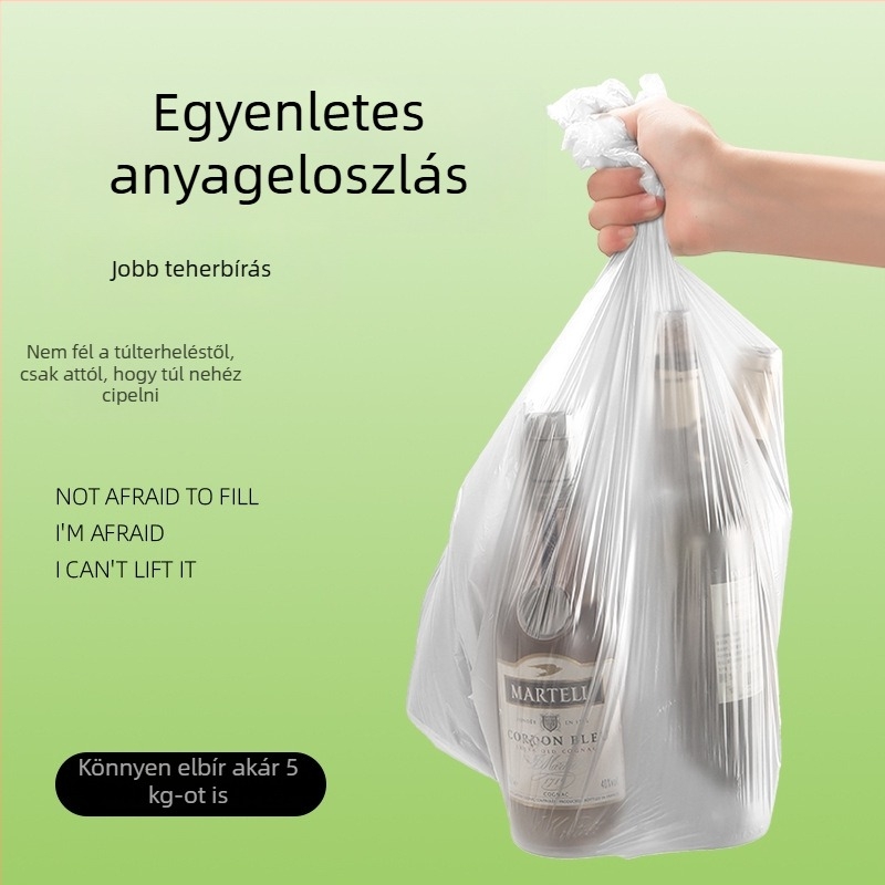 Egyszer használatos háztartási szemeteszsákok, 45×50 cm, síknyílású, vastagított és szakadásálló