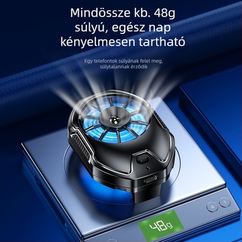 FS21 okostelefon hűtő két sebességfokozattal, beépített akkumulátorral, levegőhűtés, hátoldali klipsz