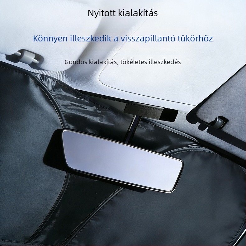Titánium-ezüst autónapellenző első szélvédőre és oldalsó ablakokra – hőszigetelő napvédelem