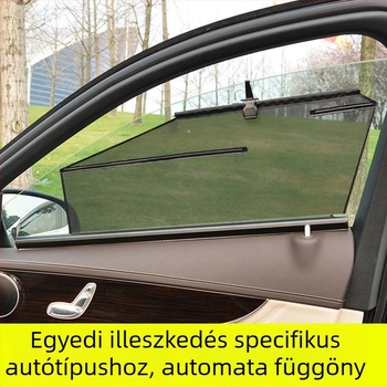 Teleszkópos autónapellenző hálós anyagból, automatikus emelés, fényvédő és por- és szúnyogvédelem