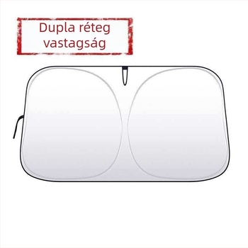 Nyári autóárnyékoló, dupla rétegű, titán-ezüst felületű, hőszigetelő és fényzáró