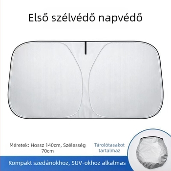 Nyári autóárnyékoló, dupla rétegű, titán-ezüst felületű, hőszigetelő és fényzáró