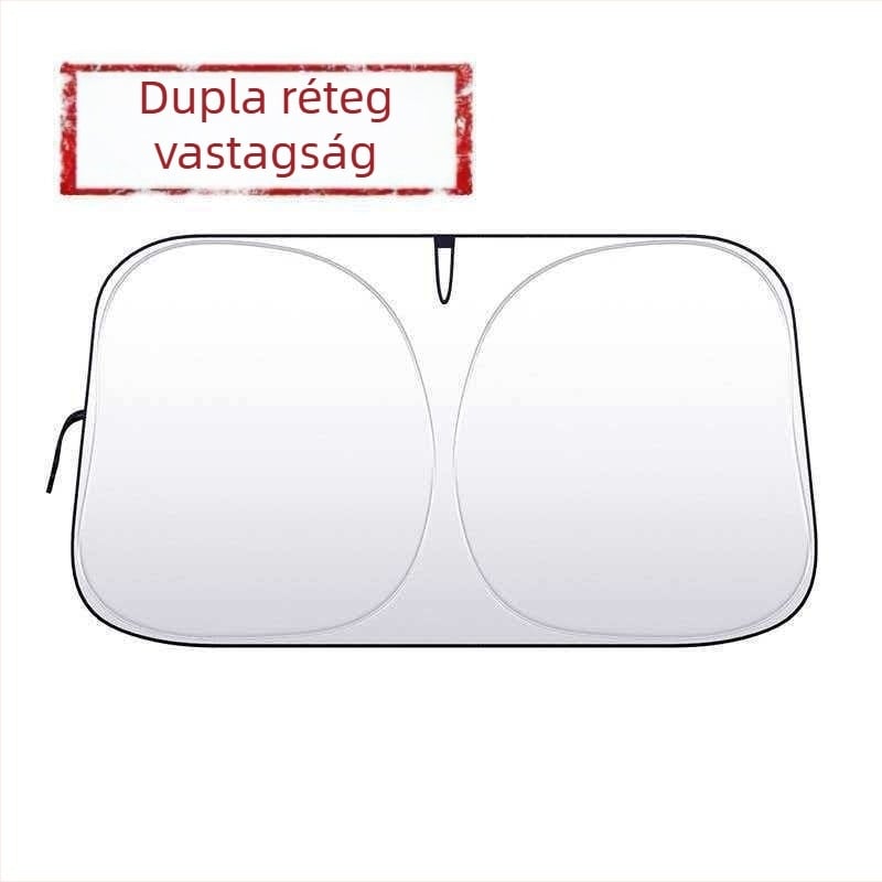 Nyári autóárnyékoló, dupla rétegű, titán-ezüst felületű, hőszigetelő és fényzáró